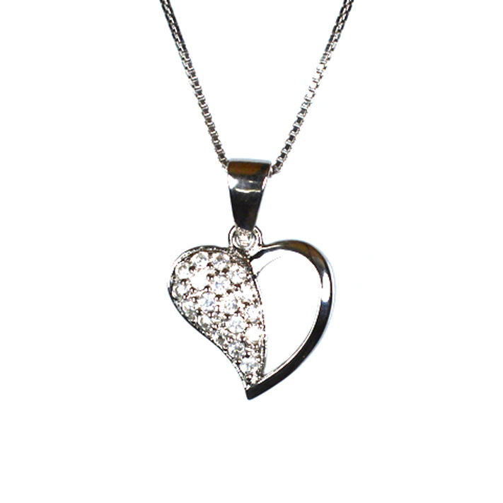 Ασημένια 925 καρδιά με ζιργκόν πέτρες!