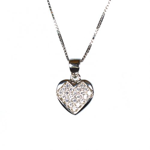 Ασημένια 925 καρδιά με ζιργκόν πέτρες!