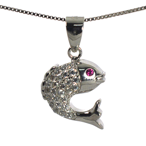 Ασημένιο 925 μενταγιόν δελφίνι