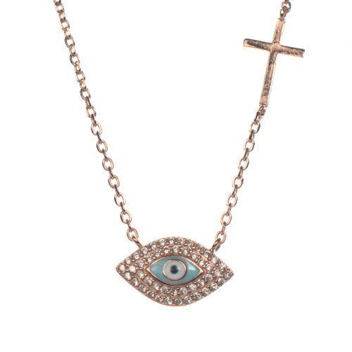 Ασημένιο 925 διακριτικό κολιέ μάτι !