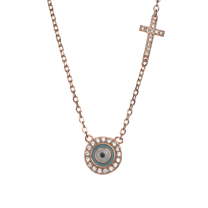 Ασημένιο 925 διακριτικό κολιέ μάτι !