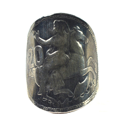 Ασημένιο 925 δαχτυλίδι εικοσάδραχμο