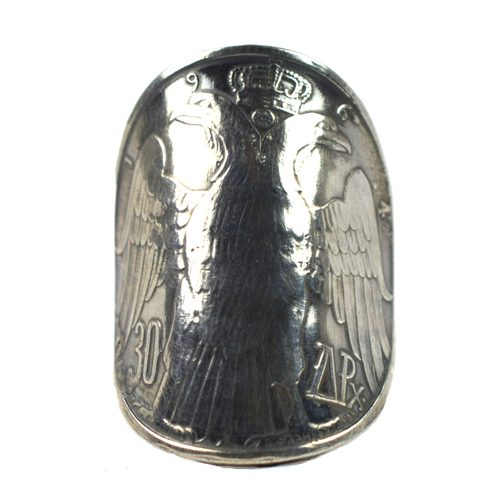 Ασημένιο 925 δαχτυλίδι με τον δικέφαλο βυζαντινό αετό