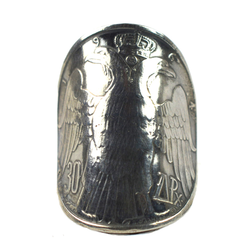 Ασημένιο 925 δαχτυλίδι με τον δικέφαλο βυζαντινό αετό