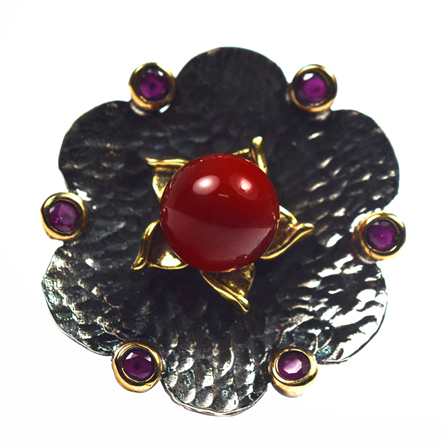 Ασημένιο 925 δαχτυλίδι με κοράλι