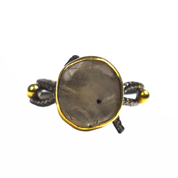 Ασημένιο 925 δαχτυλίδι με ρουτίλιο