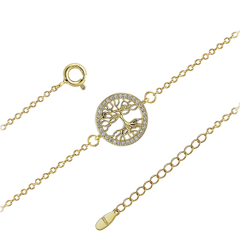 Επιχρυσωμενό 925 βραχιόλι δέντρο της ζωής