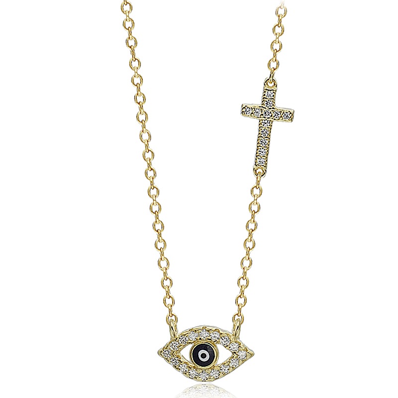 Επιχρυσωμένο 925 κολιέ ματάκι