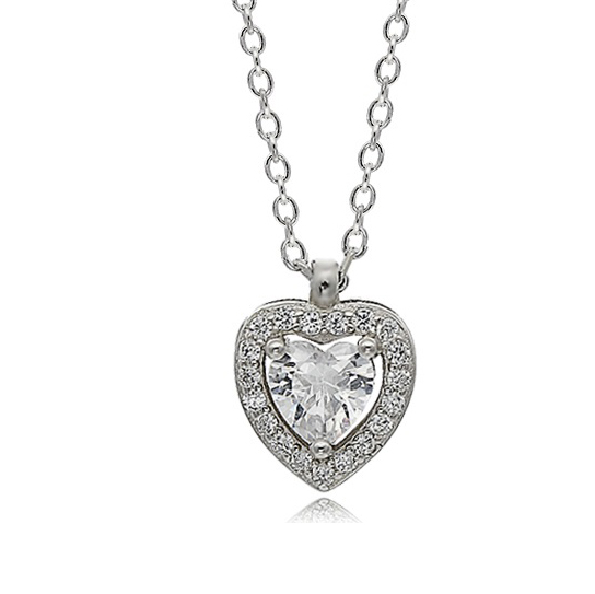 Ασημένιο 925 κολιέ καρδιά