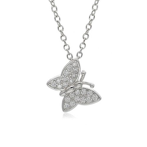 Ασημένιο 925 κολιέ πεταλούδα