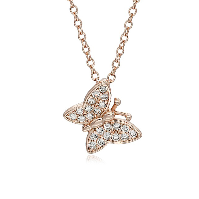 Ασημένιο 925 κολιέ πεταλούδα