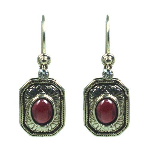 Ασημένια 925 σκουλαρίκια αυτιού με γρανάδ