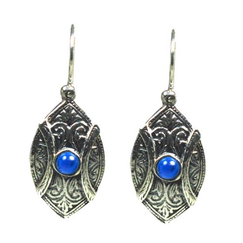 Ασημένια 925 σκουλαρίκια αυτιού με λάπις λάζουλι