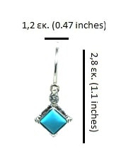 Ασημένια 925 σκουλαρίκια αυτιού με τιρκουάζ - Image 3