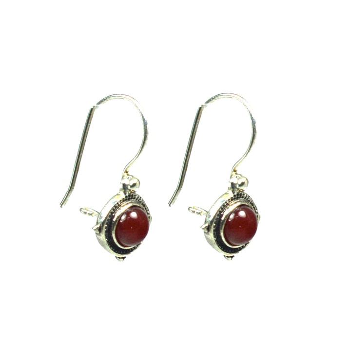 Ασημένια 925 σκουλαρίκια αυτιού με αχάτη - Image 2