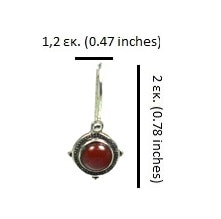 Ασημένια 925 σκουλαρίκια αυτιού με αχάτη - Image 3