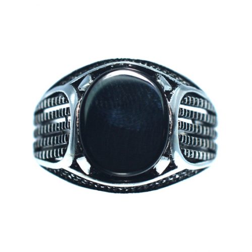 Ασημένιο 925 δαχτυλίδι με μαύρο όνυχα