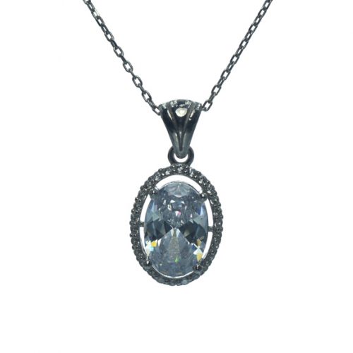 Ασημένιο 925 κολιέ με ζιργκόν πέτρα