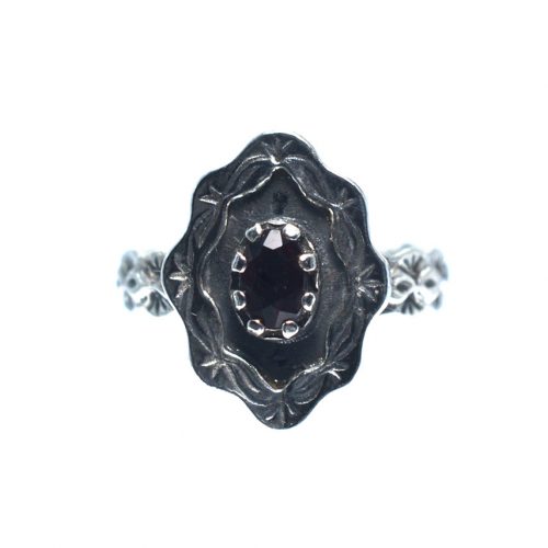 Ασημένιο 925 σκαλιστό δαχτυλίδι με γρανάδα