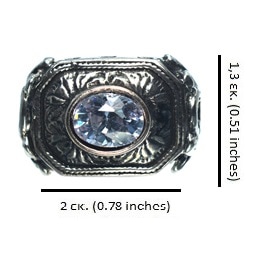 Ασημένιο 925 σκαλιστό δαχτυλίδι με μώβ λιλά ζιργκόν - Image 3