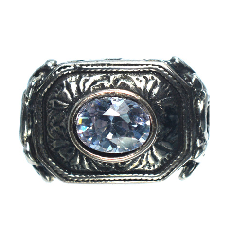 Ασημένιο 925 σκαλιστό δαχτυλίδι με μώβ λιλά ζιργκόν