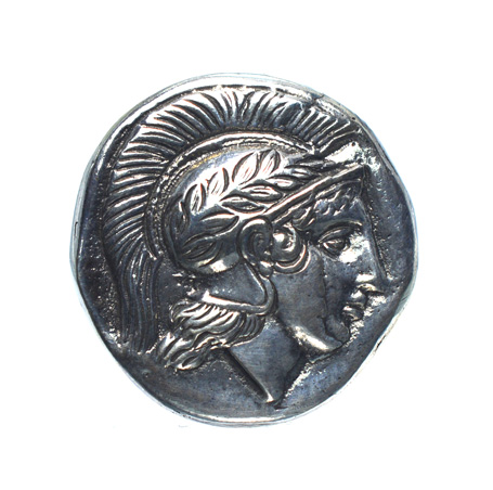 Ασημένιο 925 σκαλιστό δαχτυλίδι με την Θεά Αθηνά