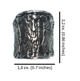 Ασημένιο 925 σκαλιστό δαχτυλίδι με αρχαιοελληνικές μορφές - Image 3