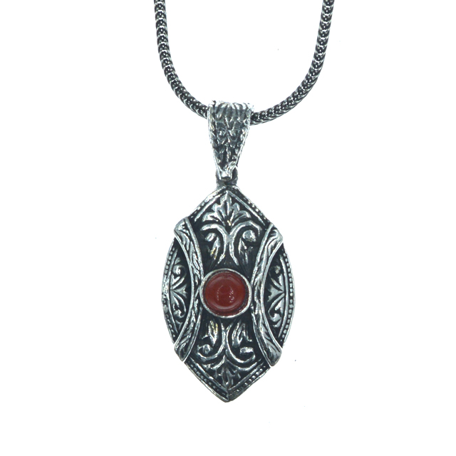 Ασημένιο 925 μενταγιόν με αχάτη πέτρα