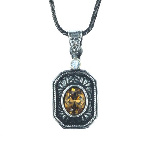 Ασημένιο 925 μενταγιόν με σιτρίν