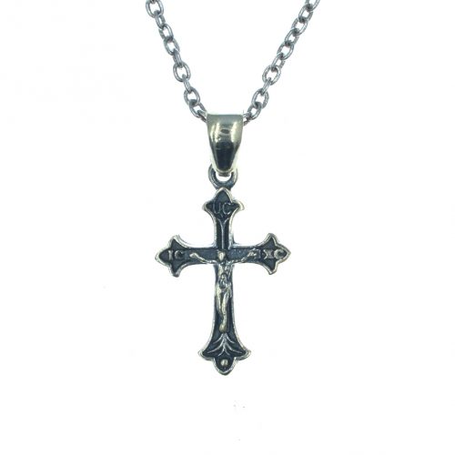 Ασημένιος 925 σκαλιστός σταυρός με τον εσταυρωμένο