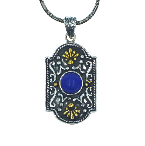 Ασημένιο 925 μενταγιόν με λάπις λάζουλι