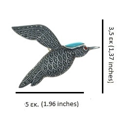 Ασημένια 925 καρφίτσα σε σχήμα πούλι - Image 2