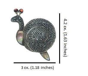 Ασημένια 925 καρφίτσα σε σχήμα σαλιγγάρι - Image 2