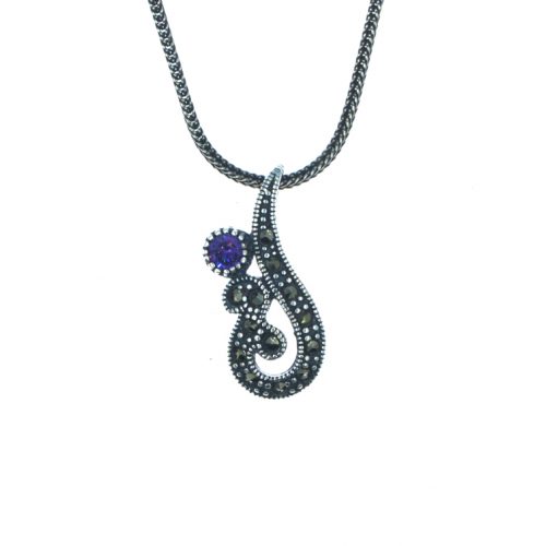 Ασημένιος 925 μενταγιόν μαρκασίτη