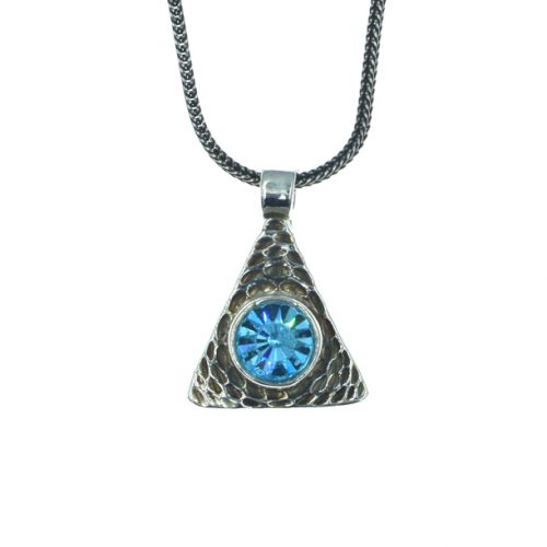 Ασημένιο 925 μενταγιόν με γαλάζιο ζιργκόν