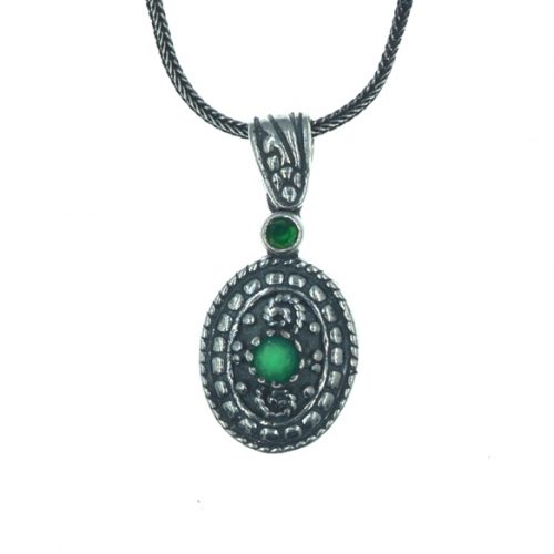 Ασημένιο 925 σκαλιστό μενταγιόν με ζιργκόν