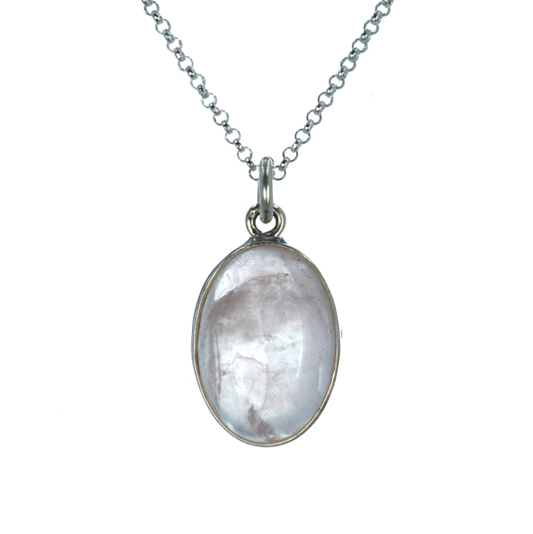 Ασημένιο 925 μενταγιόν με ροζ χαλαζία