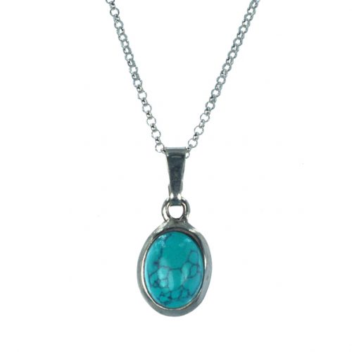 Ασημένιο 925 μενταγιόν με τιρκουάζ πέτρα