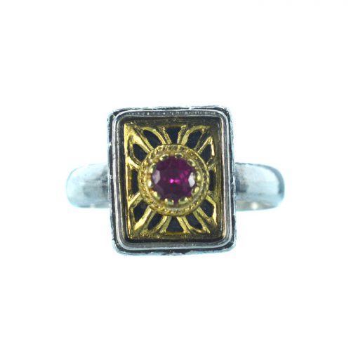 Βυζαντινό ασημένιο 925 δαχτυλίδι με ζιργκόν