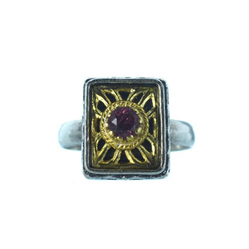 Βυζαντινό ασημένιο 925 δαχτυλίδι με ζιργκόν