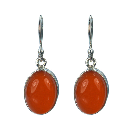 Ασημένια 925 σκουλαρίκια με κορνεόλη