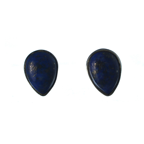 Ασημένια 925 σκουλαρίκια καρφωτά με λάπις λάζουλι