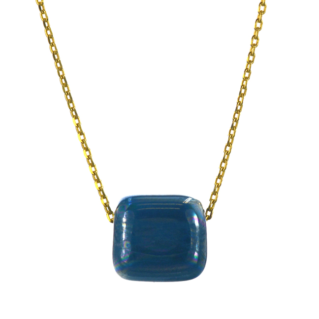 Επιχρυσωμένο 925 κολιέ με μπλε χάντρα