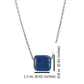 Ασημένιο 925 κολιέ με μπλε χάντρα - Image 2