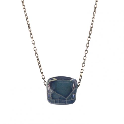 Ασημένιο 925 κολιέ με μπλε χάντρα