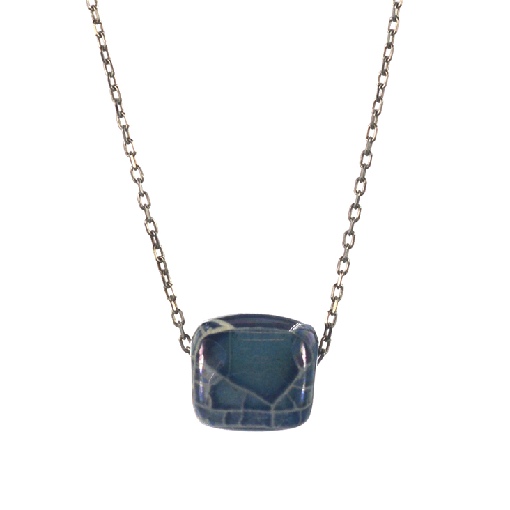 Ασημένιο 925 κολιέ με μπλε χάντρα