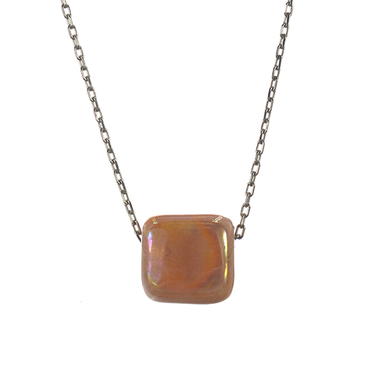 Ασημένιο 925 κολιέ με ροζ χάντρα