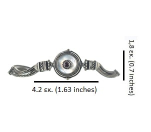 Ασημένιο 925 αλυσιδωτό βραχιόλι με φίλντισι και γρανάδα - Image 2