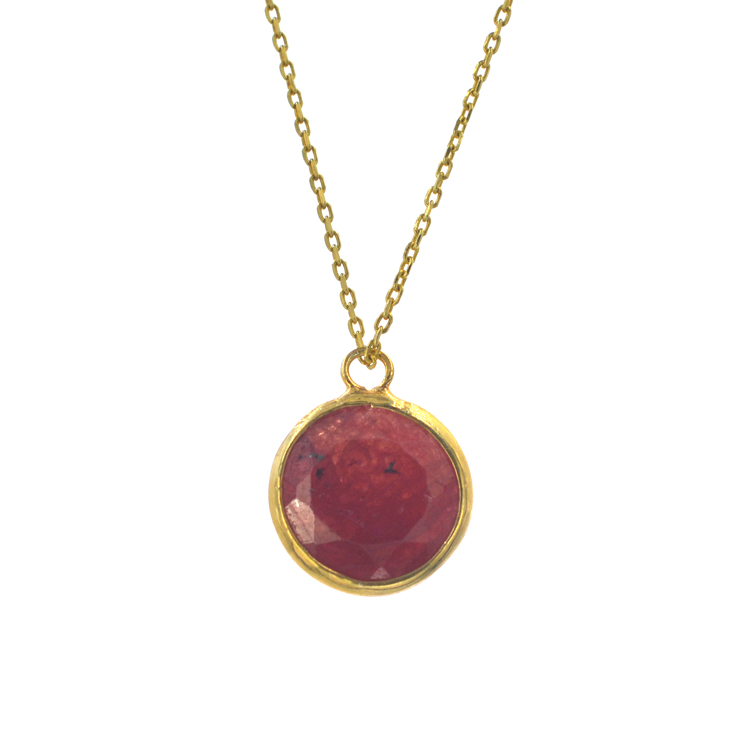 Επιχρυσωμένο 925 κολιέ με ρουμπίνι