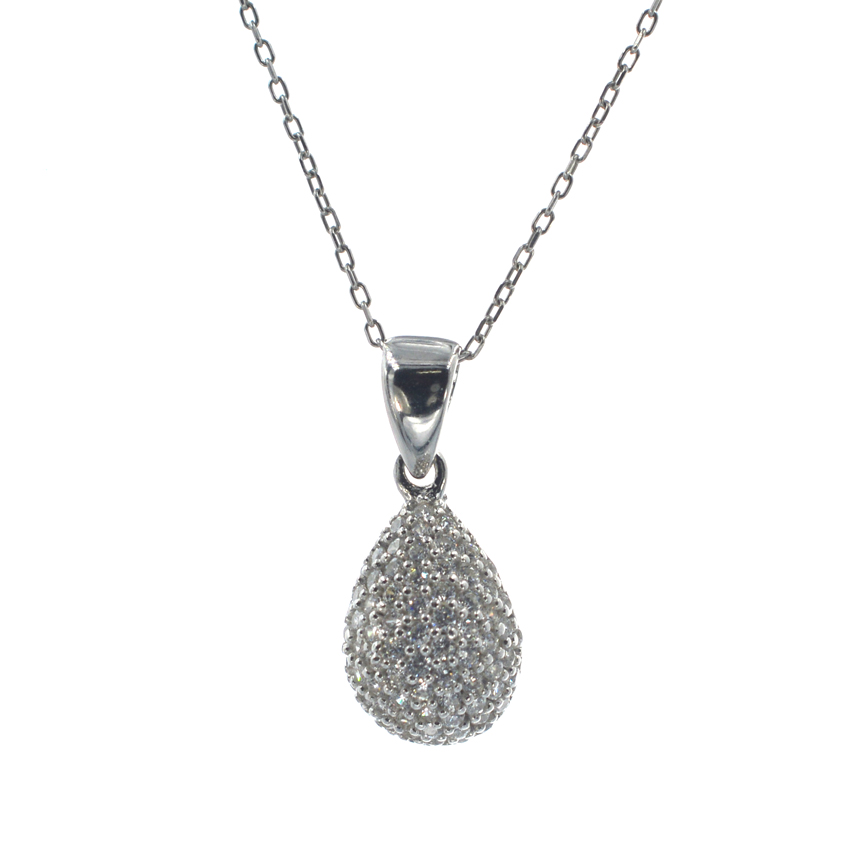 Ασημένιο 925 κολιέ με ζιργκόν πέτρες